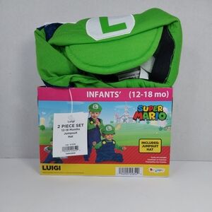 Super Mario "Luigi" Jumpsuit & Hat Costume Infants Size (12-18Month) By Disguise